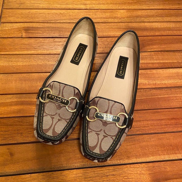 Coach signature Leather brown flats loafers - Picture 3 of 12